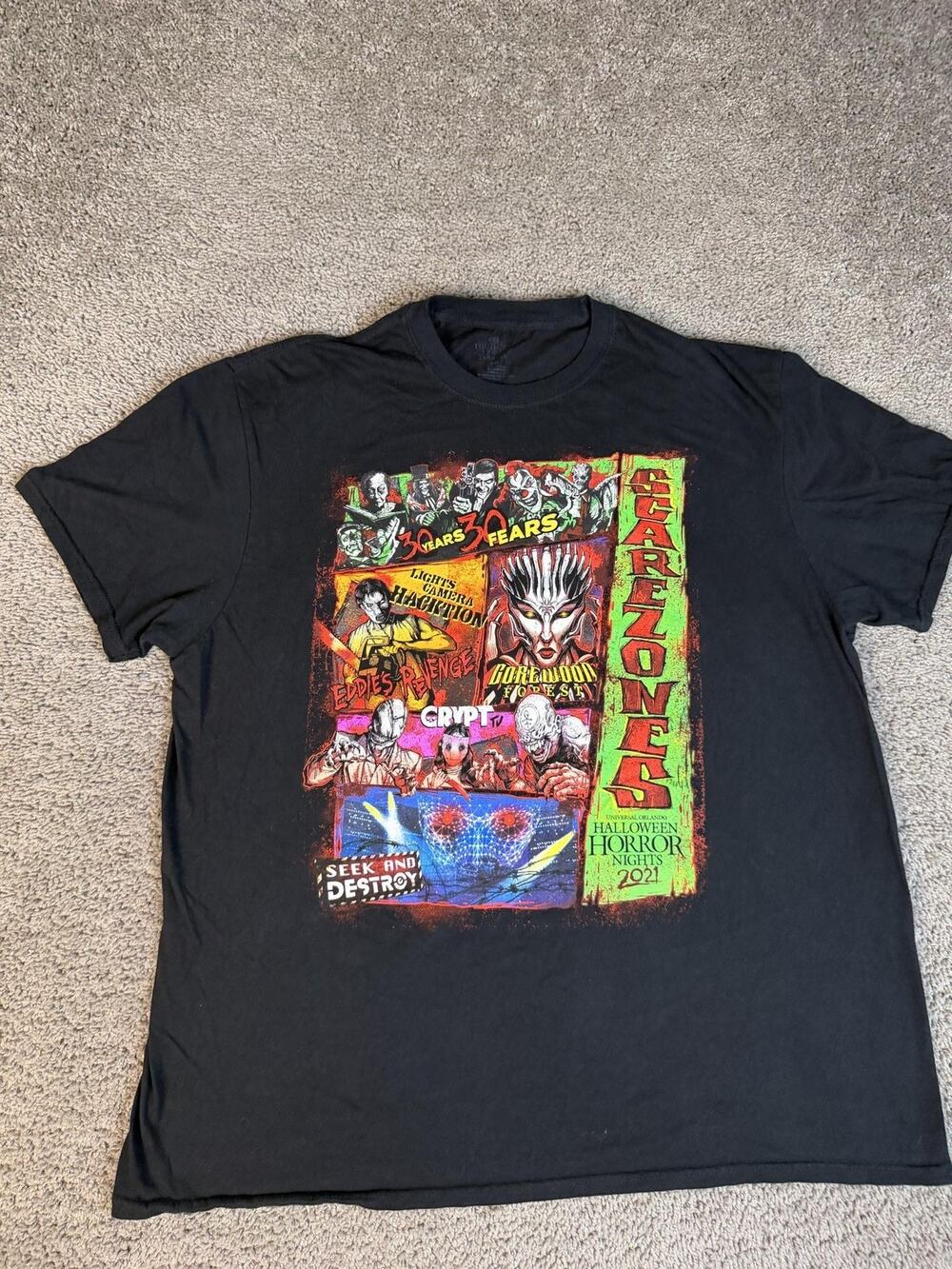 Universal Orlando Shirt Mens 2XL Black Halloween Horror Nights 2021 Graphic